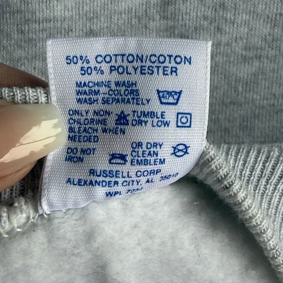 Vintage Bald Eagle Sweatshirt Mens 3XL Gray Jerzees Hand Painted USA 90s - Picture 5 of 8